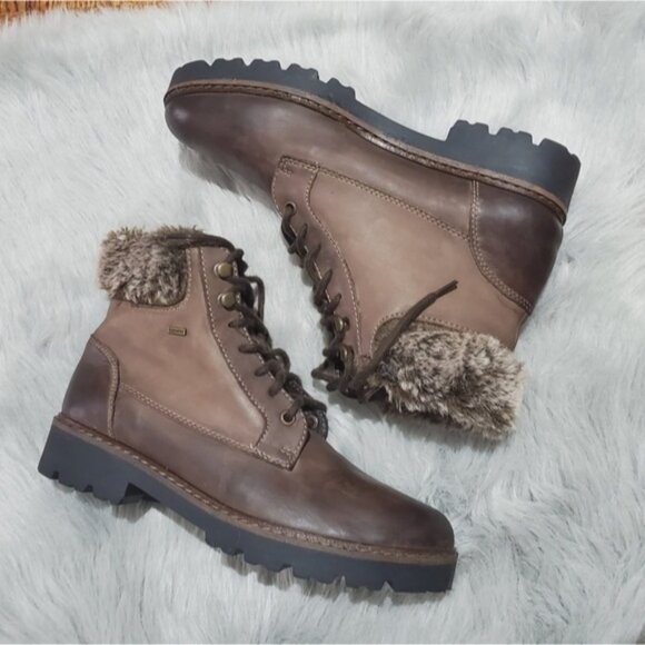 Rare Ultratex Banff Trail Soft Leather Lace up Hiking Boots with Fur lining - Picture 14 of 16